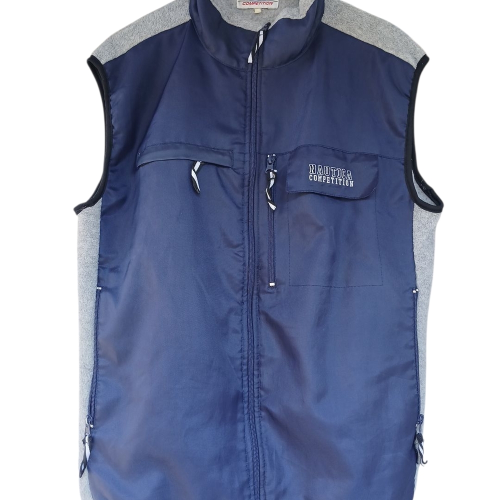Men's Blue and Gray Vest